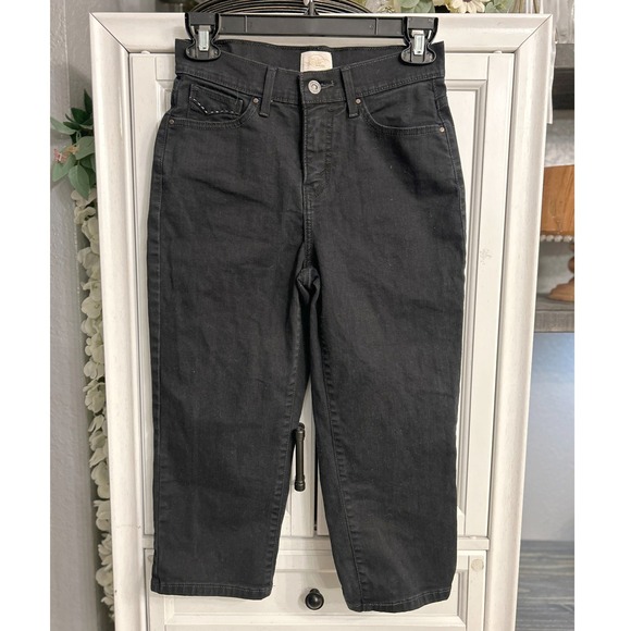 Levi's Denim - Levis 512 Perfectly Slimming Black Jeans Womens 4 Cropped Stretchy Denim Pants